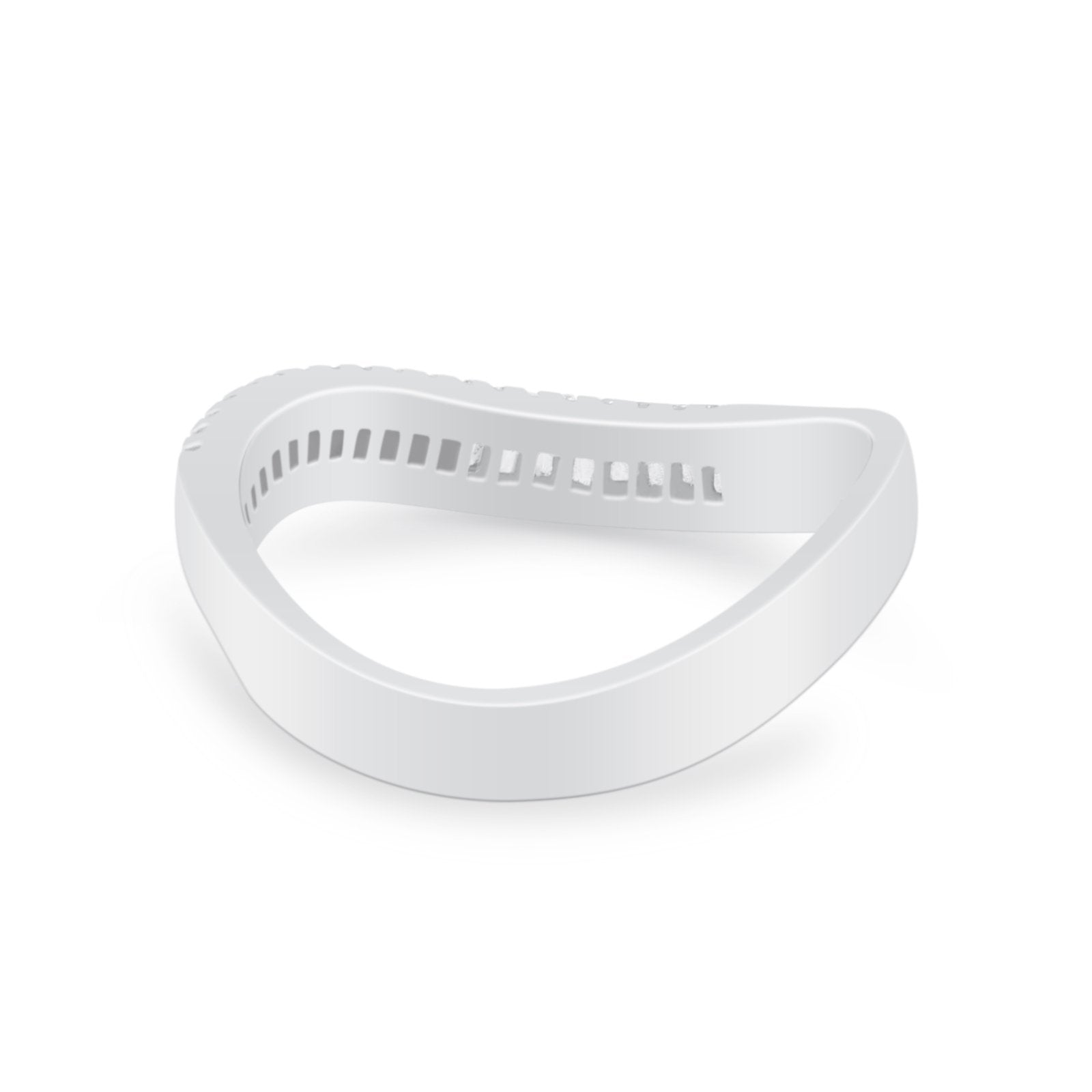 Curved Thumb Ring Baguette Eternity Round Simulated CZ 925 Sterling Silver