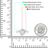 Bezel Set 8mmX6mm Oval Engagement Ring Cubic Zirconia 925 Sterling Silver Wholesale