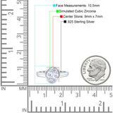 Bezel Set 9mmX7mm Oval Engagement Ring Cubic Zirconia 925 Sterling Silver Wholesale