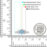 Vintage Style Round Engagement Ring Aquamarine CZ 925 Sterling Silver Wholesale