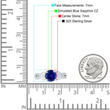 Vintage Style Sunflower Round Blue Sapphire CZ Ring 925 Sterling Silver Wholesale