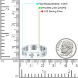 Eternity Ring Wedding Engagement Band Round Simulated Cubic Zirconia 925 Sterling Silver (4.5mm)