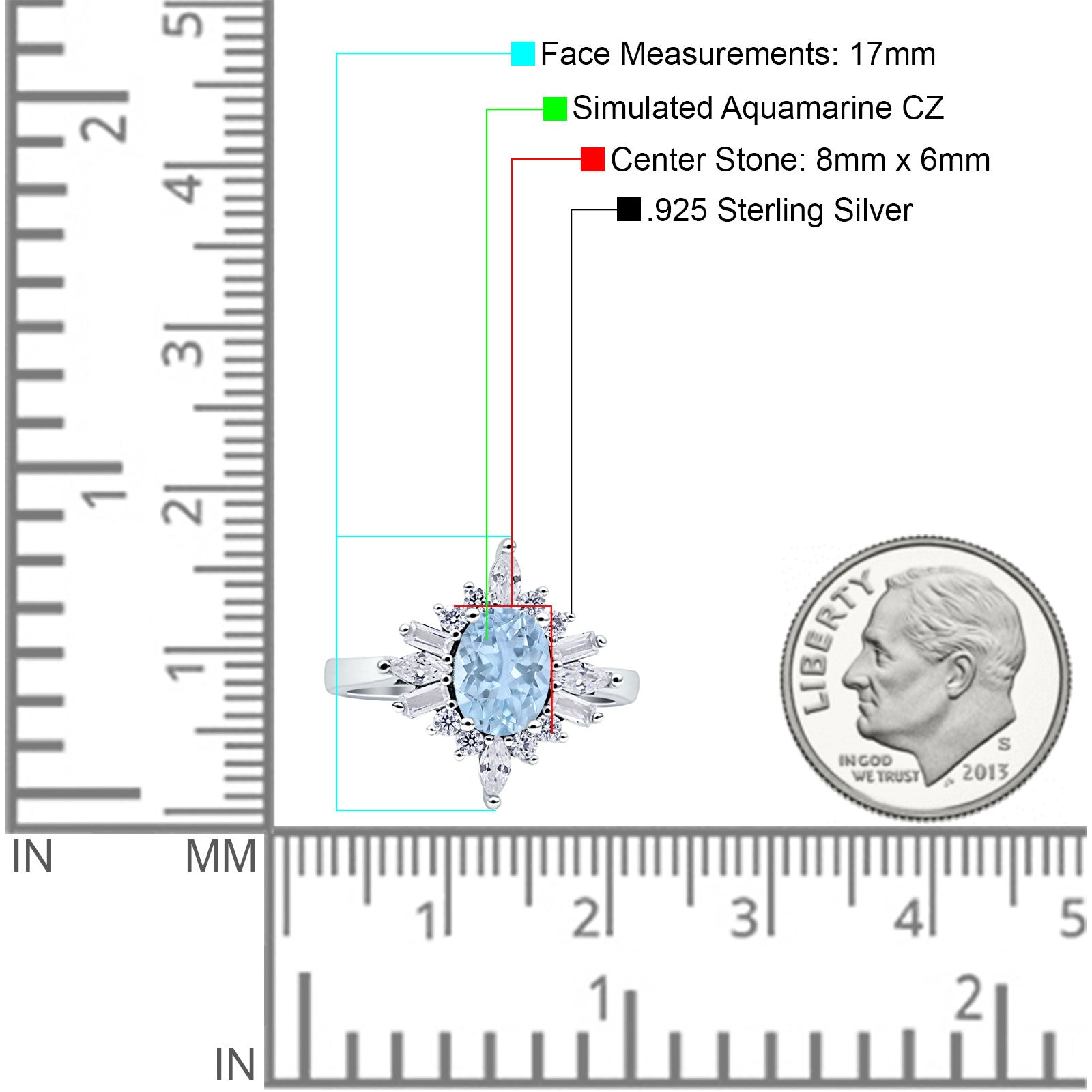 Wholesale Vintage Style Oval Engagement Ring Simulated Aquamarine CZ 925 Sterling Silver