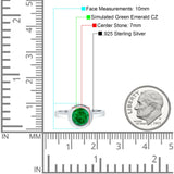 Bezel Set Hidden Halo Round Engagement Ring Simulated Green Emerald 925 Sterling Silver Wholesale