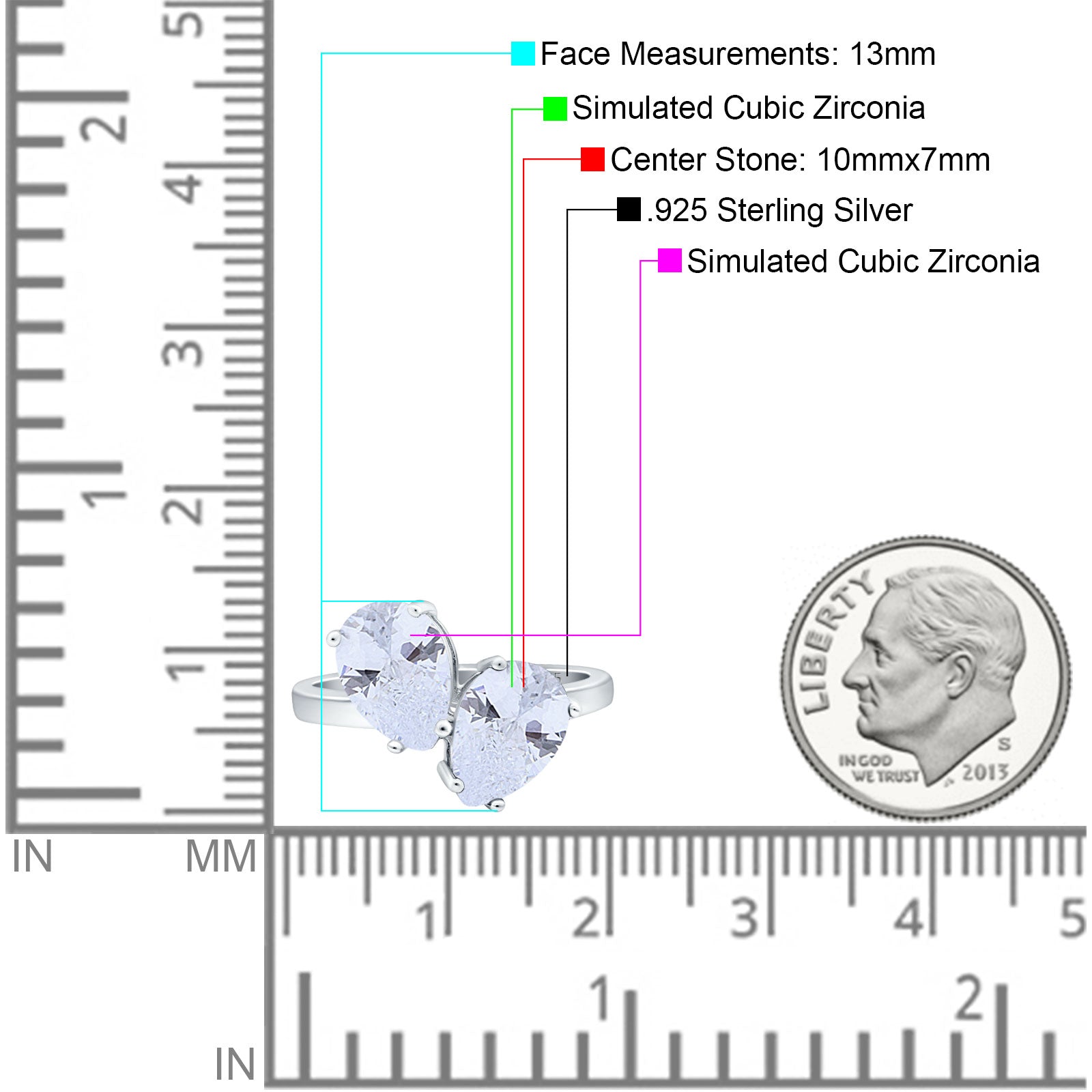 Teardrop Pear Art Deco Wedding Ring Simulated Cubic Zirconia 925 Sterling Silver