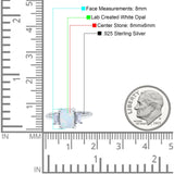 Emerald Cut Art Deco Three Stone Wedding Ring Lab Created White Opal 925 Sterling Silver