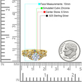 Vintage Style Bridal Ring Two Piece Yellow Tone Cubic Zirconia 925 Sterling Silver Wholesale