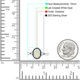 Oval New Design Thumb Ring Statement Fashion Oxidized Lab Created White Opal Solid 925 Sterling Silver
