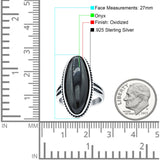 Oval New Design Statement Fashion Oxidized Simulated Black Onyx Solid 925 Sterling Silver