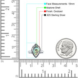 Petite Dainty Statement Fashion Pear Thumb Ring Simulated Abalone 925 Sterling Silver