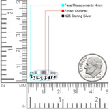 Chain Link Ring Oxidized Band Solid 925 Sterling Silver Thumb Ring (4mm)