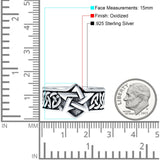 Celtic Pentagram Star Oxidized Band Solid 925 Sterling Silver Thumb Ring (15mm)