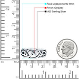 Celtic Ring Oxidized Band Solid 925 Sterling Silver Thumb Ring (9mm)