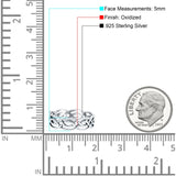 Celtic Ring Oxidized Band Solid 925 Sterling Silver Thumb Ring (5mm)