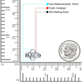 Celtic Ring Oxidized Band Solid 925 Sterling Silver Thumb Ring (10mm)