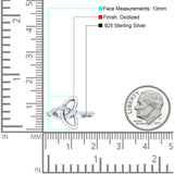 Celtic Ring Oxidized Band Solid 925 Sterling Silver Thumb Ring (13mm)