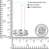 Celtic Oxidized Band Solid 925 Sterling Silver Thumb Ring (6mm)