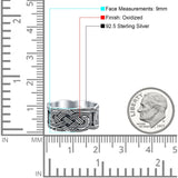 Celtic Oxidized Band Solid 925 Sterling Silver Thumb Ring (9mm)