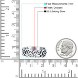 Celtic Oxidized Band Solid 925 Sterling Silver Thumb Ring (7mm)