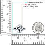 Celtic Ring Oxidized Band Solid 925 Sterling Silver Thumb Ring (14mm)