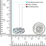 Celtic Oxidized Band Solid 925 Sterling Silver Thumb Ring (6mm)