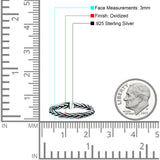 Rope Braid Oxidized Band Solid 925 Sterling Silver Thumb Ring (3mm)