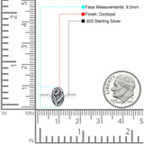 Flowers Oxidized Band Solid 925 Sterling Silver Thumb Ring (9.5mm)