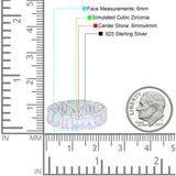 Stackable Emerald Cut Full Eternity Wedding Engagement Band Ring Simulated CZ 925 Sterling Silver