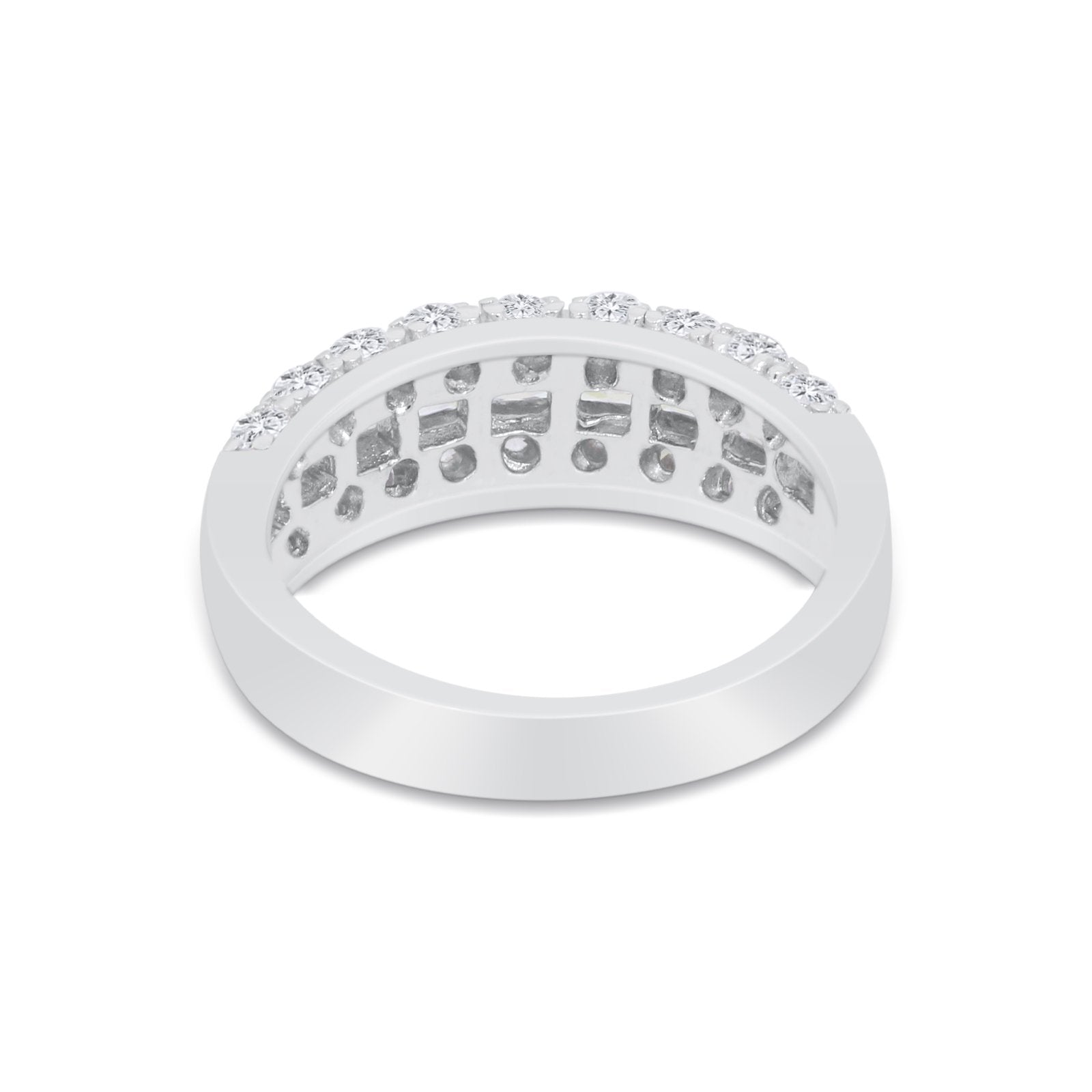 Half Eternity Wedding Band Ring Simulated Cubic Zirconia 925 Sterling Silver