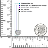 Solid 14K White Gold 8mm Heart Shaped Diamond Stud Earrings Wholesale