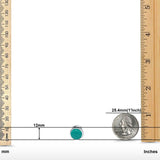 Half Ball Stud Earrings Round Simulated Turquoise CZ 925 Sterling Silver (6mm-16mm)