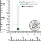 Cushion Leverback Earrings Simulated Green Emerald 925 Sterling Silver Wholesale