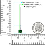 Cushion Leverback Earrings Simulated Green Emerald 925 Sterling Silver Wholesale