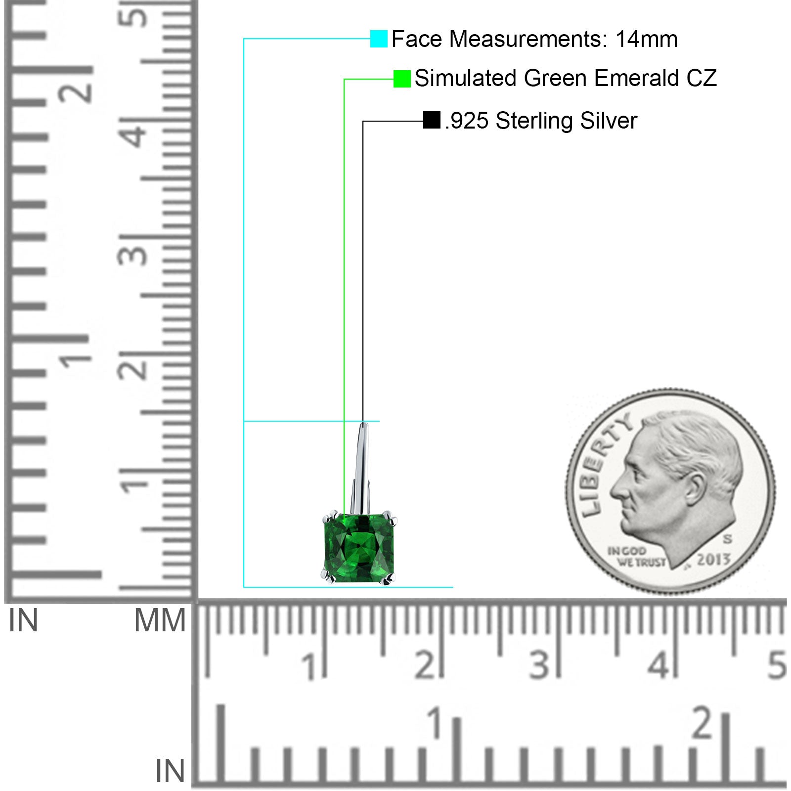 Cushion Leverback Earrings Simulated Green Emerald 925 Sterling Silver Wholesale