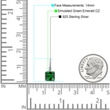 Cushion Leverback Earrings Simulated Green Emerald 925 Sterling Silver Wholesale