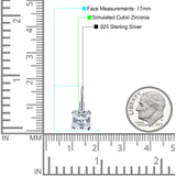 Cushion Leverback Earrings Cubic Zirconia 925 Sterling Silver Wholesale
