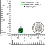 Cushion Leverback Earrings Simulated Green Emerald 925 Sterling Silver Wholesale