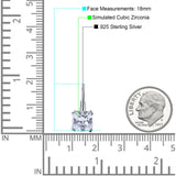 Cushion Leverback Earrings Cubic Zirconia 925 Sterling Silver Wholesale