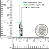 Twisted Infinity Huggie Hoop Earrings Simulated Blue Sapphire 925 Sterling Silver Wholesale