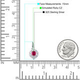 Leverback Round Hoop Earrings Simulated Ruby 925 Sterling Silver Wholesale