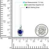 Halo Round Huggie Hoop Earrings Simulated Blue Sapphire 925 Sterling Silver Wholesale