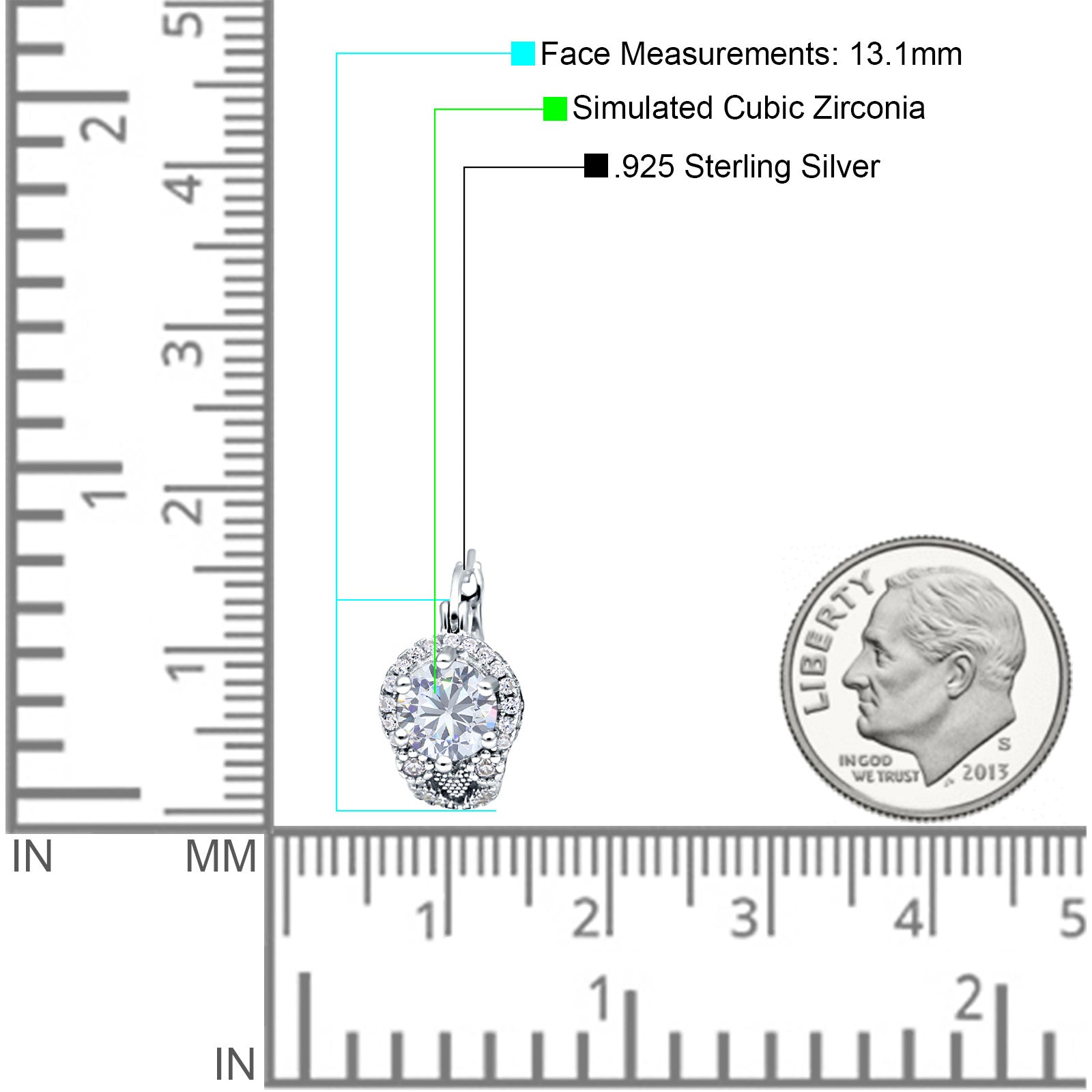 Halo Round Huggie Hoop Earrings Cubic Zirconia 925 Sterling Silver Wholesale