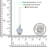 Halo Round Huggie Hoop Earrings Cubic Zirconia 925 Sterling Silver Wholesale