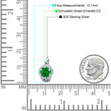 Halo Round Huggie Hoop Earrings Simulated Green Emerald 925 Sterling Silver Wholesale