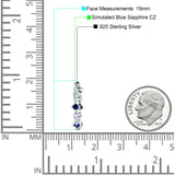 Huggie Hoop Earrings Simulated Blue Sapphire 925 Sterling Silver Wholesale