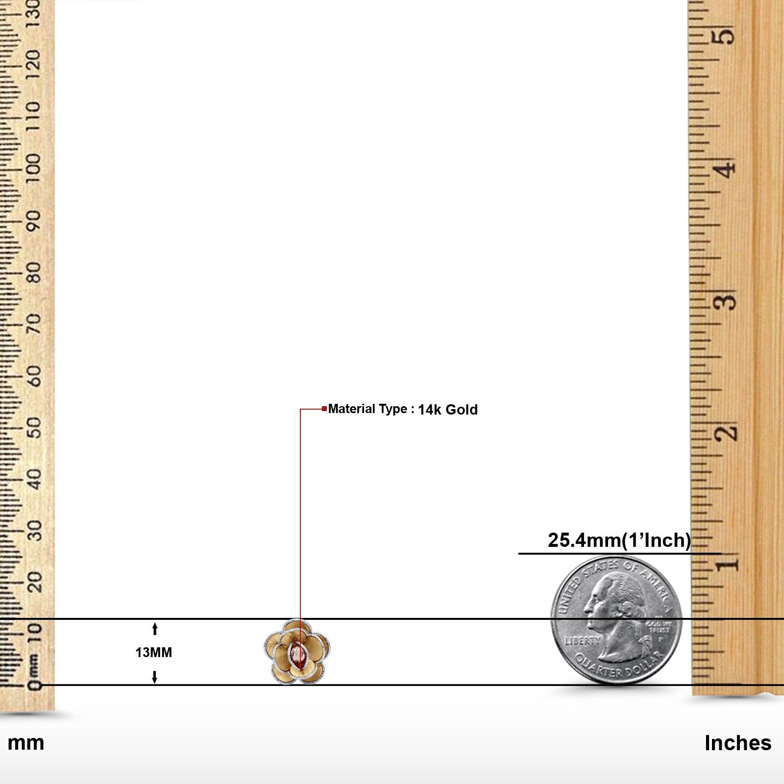 14K Gold Two Tone Flower Love Knot Hypoallergenic for Sensitive Ears Huggie Post Studs Earring