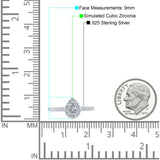 Art Deco Pear Halo Wedding Engagement Bridal Ring Simulated Cubic Zirconia 925 Sterling Silver (9mm)