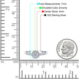 Art Deco Ring Wedding Band Round Pave Simulated Cubic Zirconia 925 Sterling Silver (7mm)