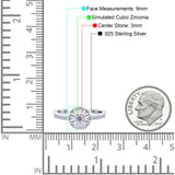 Art Deco Star Wedding Ring Band Round Pave Simulated Cubic Zirconia 925 Sterling Silver (9mm)