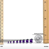 Solitaire Stud Earring Amethyst CZ Black Tone 925 Sterling Silver Wholesale
